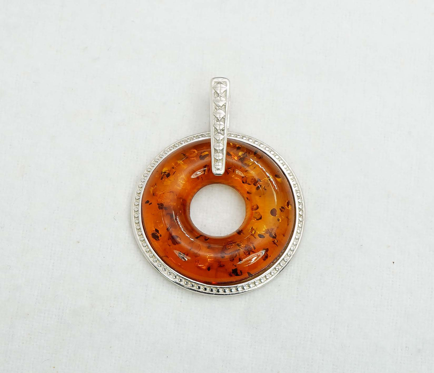 925 Solid Sterling Silver Natural Baltic Amber Pendant 6 Gram