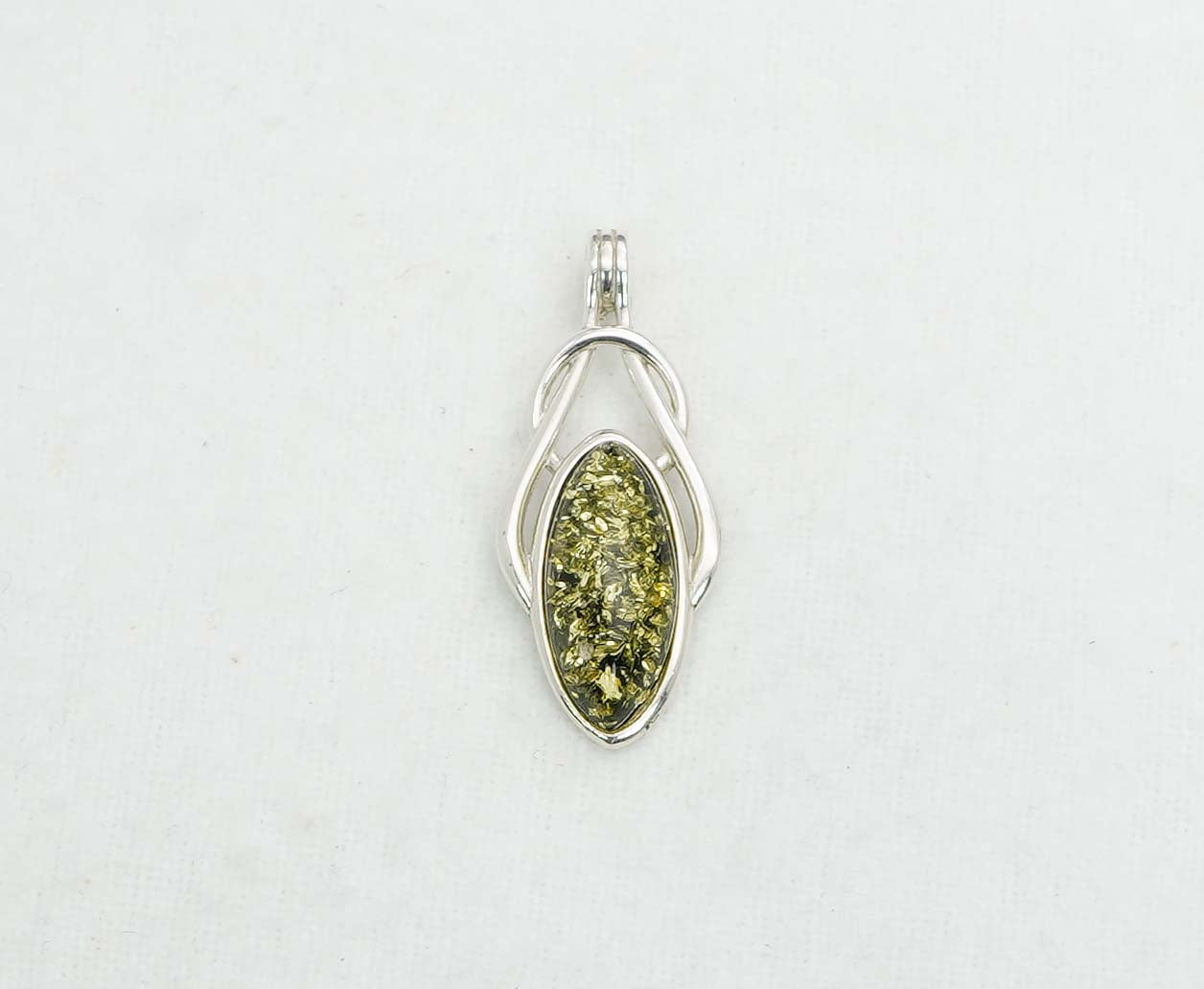 925 Solid Sterling Silver Natural Baltic Amber Pendant 2.5 Gram