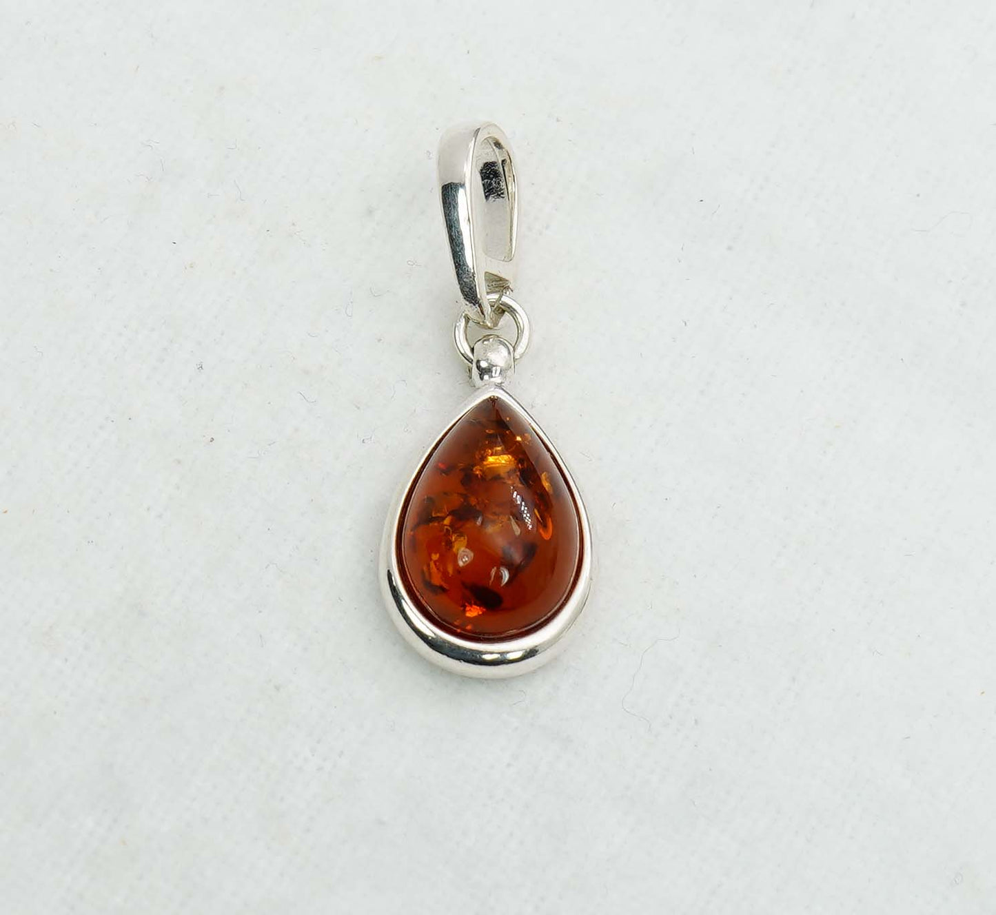 925 Solid Sterling Silver Natural Baltic Amber Pendant 3.5 Gram