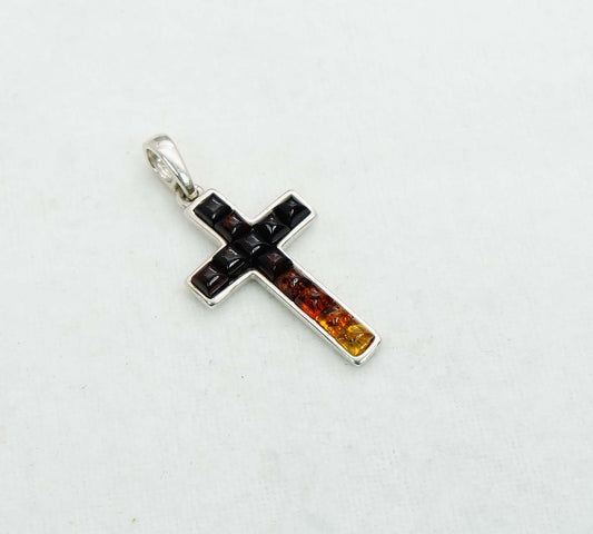 925 Solid Sterling Silver Natural Baltic Amber Pendant 2.2 Gram