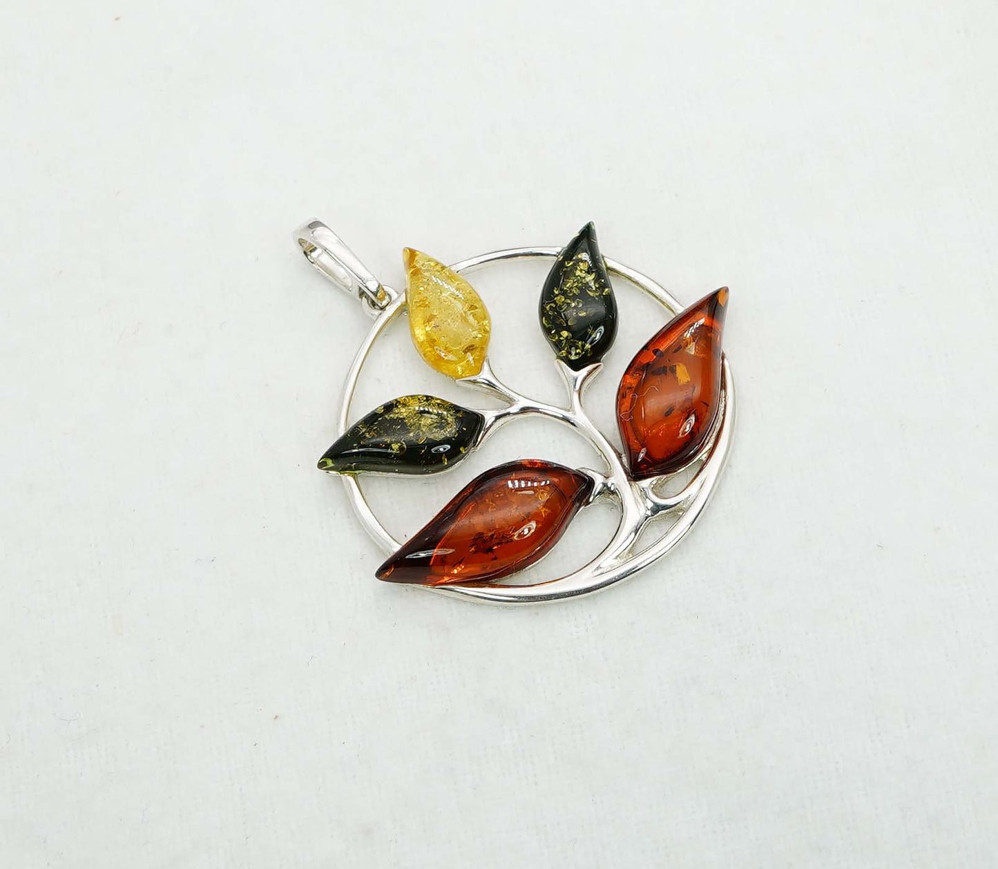 925 Solid Sterling Silver Natural Baltic Amber Pendant 7 Gram