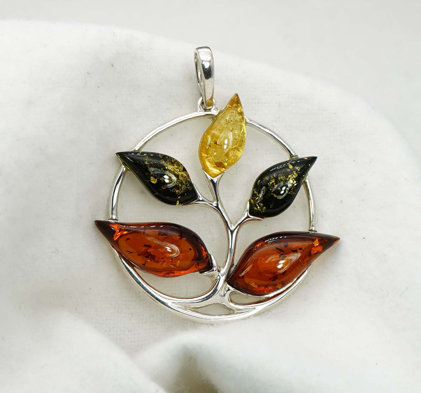 925 Solid Sterling Silver Natural Baltic Amber Pendant 7 Gram