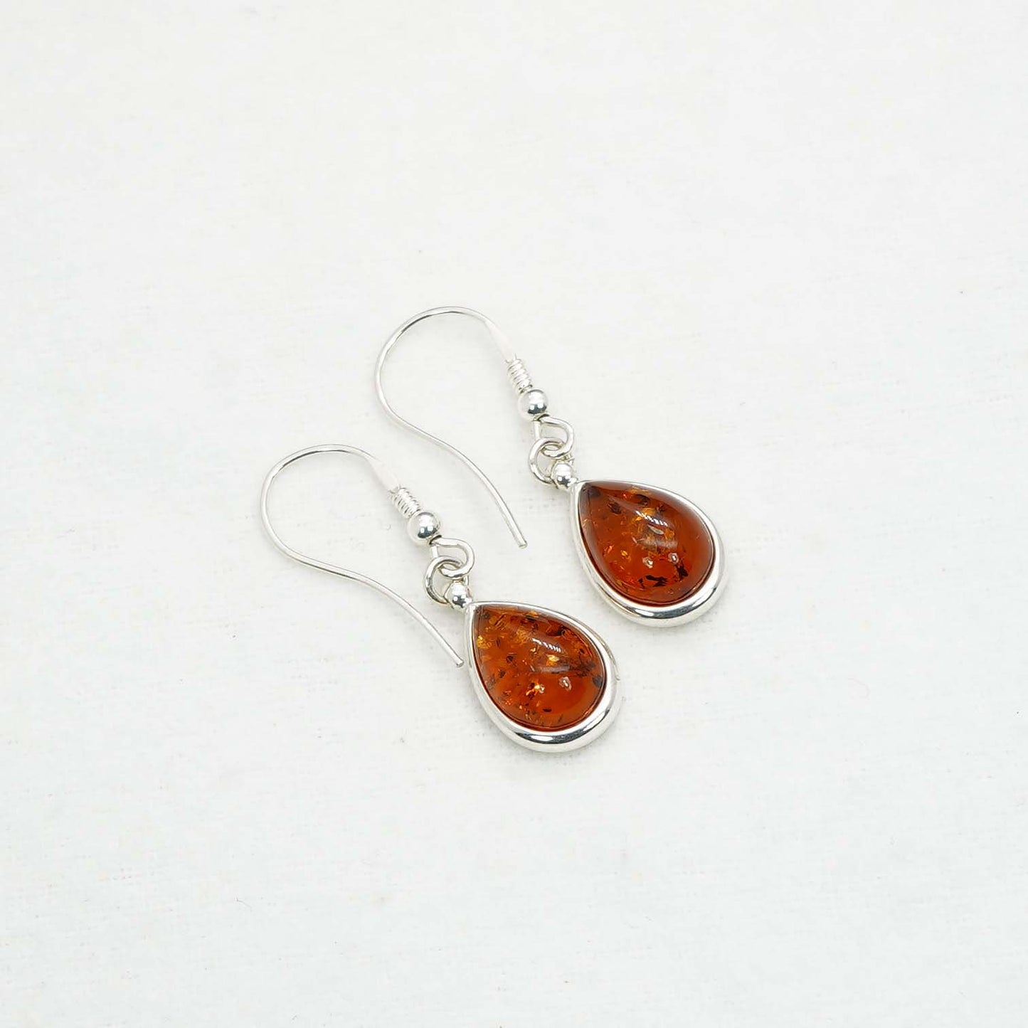 925 Solid Sterling Silver Natural Baltic Amber Hook Earring - 4.5 Grams