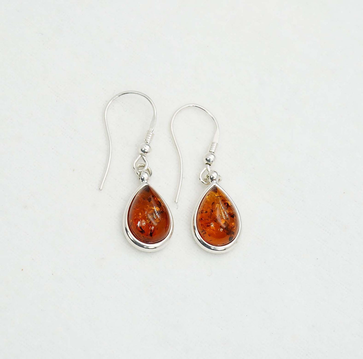 925 Solid Sterling Silver Natural Baltic Amber Hook Earring - 4.5 Grams