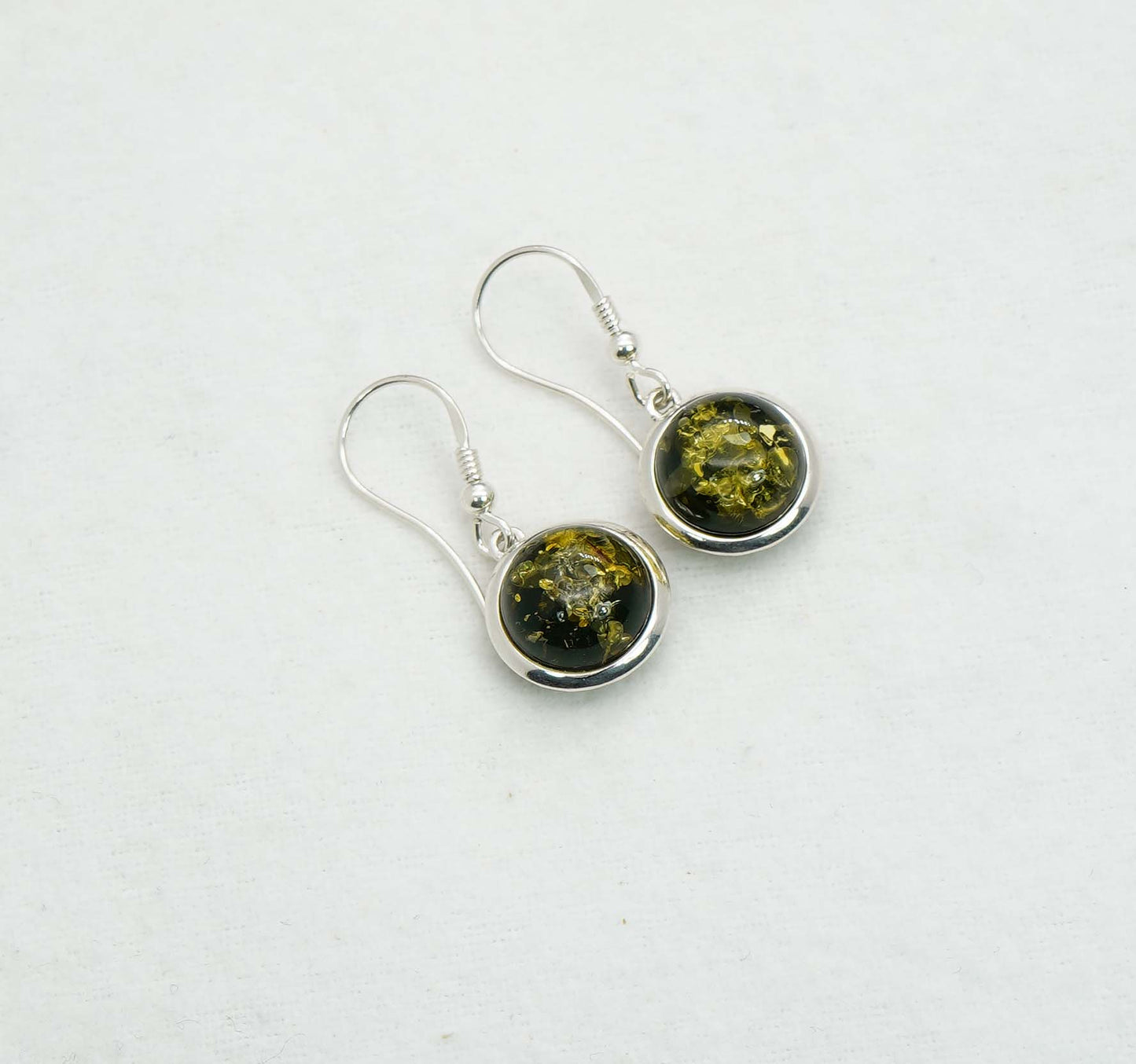 925 Solid Sterling Silver Natural Baltic Amber Hook Earring - 5.2 Grams