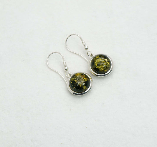 925 Solid Sterling Silver Natural Baltic Amber Hook Earring - 5.2 Grams