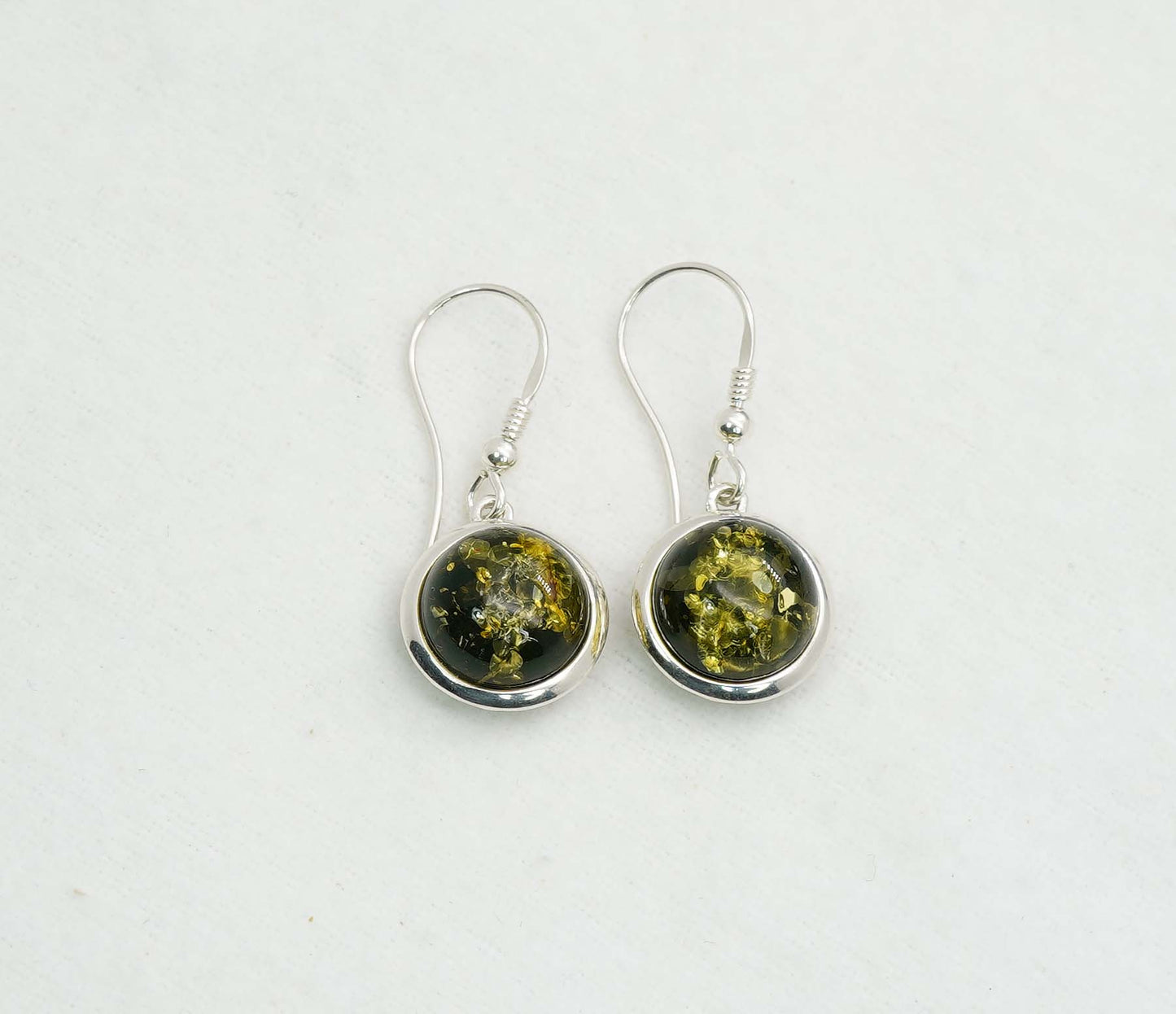 925 Solid Sterling Silver Natural Baltic Amber Hook Earring - 5.2 Grams