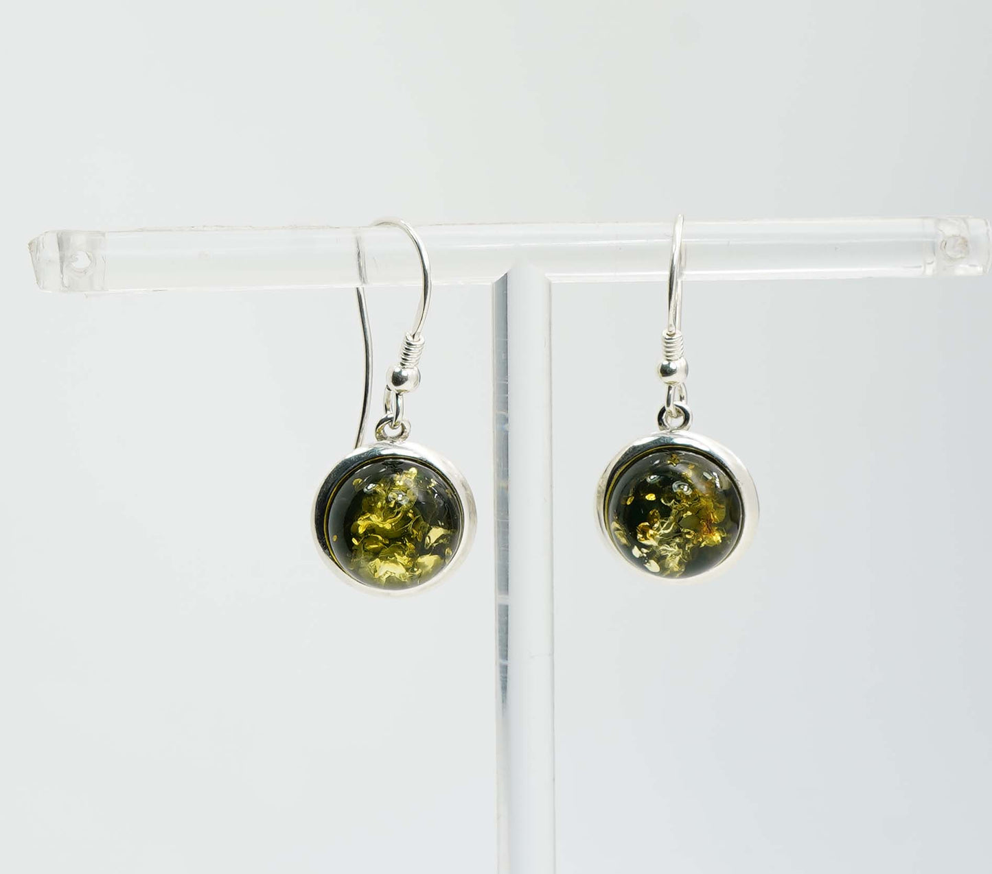 925 Solid Sterling Silver Natural Baltic Amber Hook Earring - 5.2 Grams