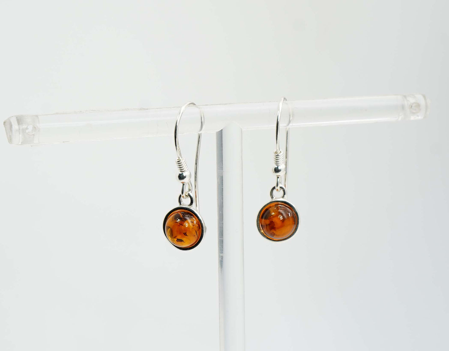 925 Solid Sterling Silver Natural Baltic Amber Hook Earring - 2 Grams