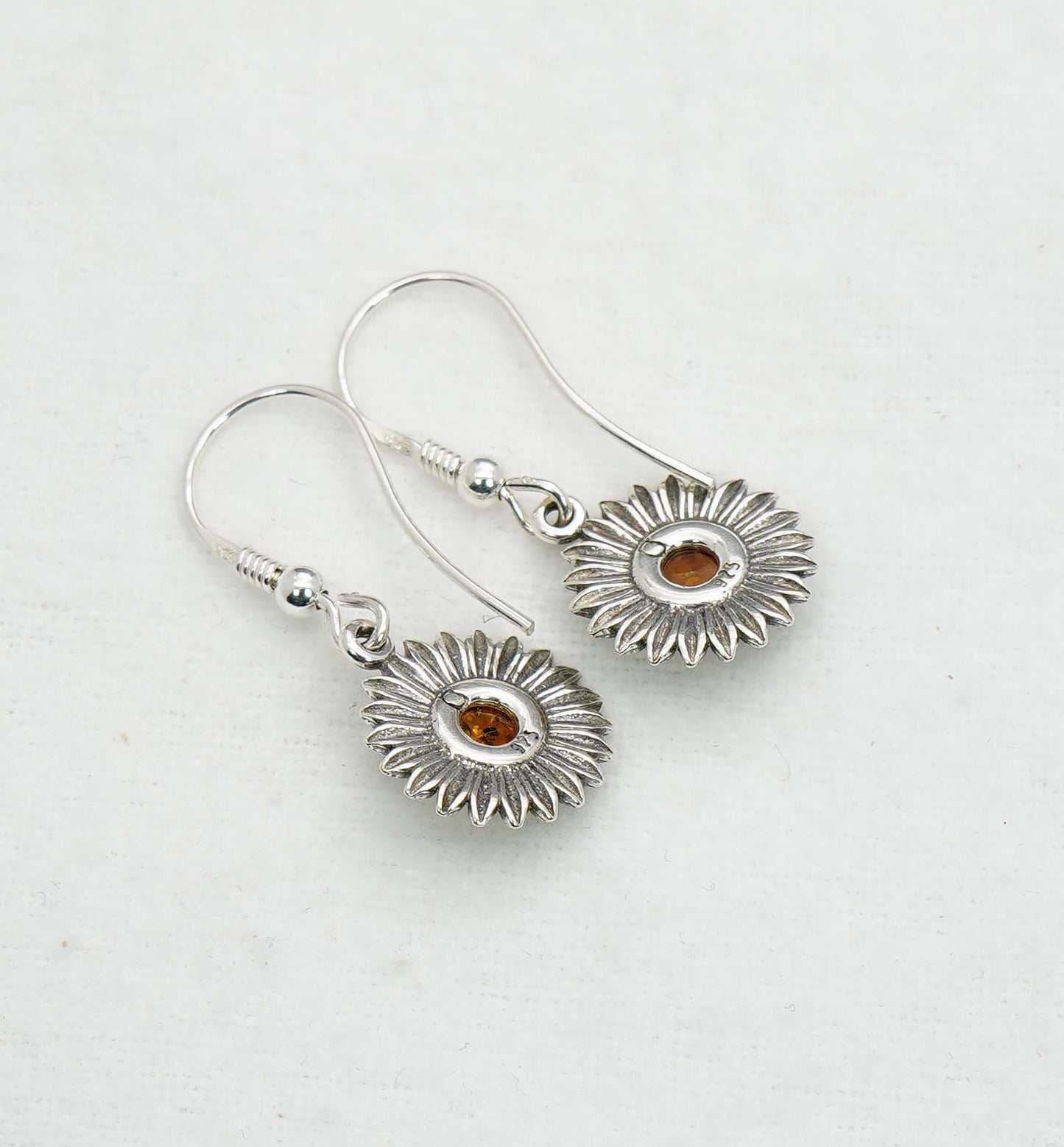 925 Solid Sterling Silver Natural Baltic Amber Hook Earring - 3.5 Grams