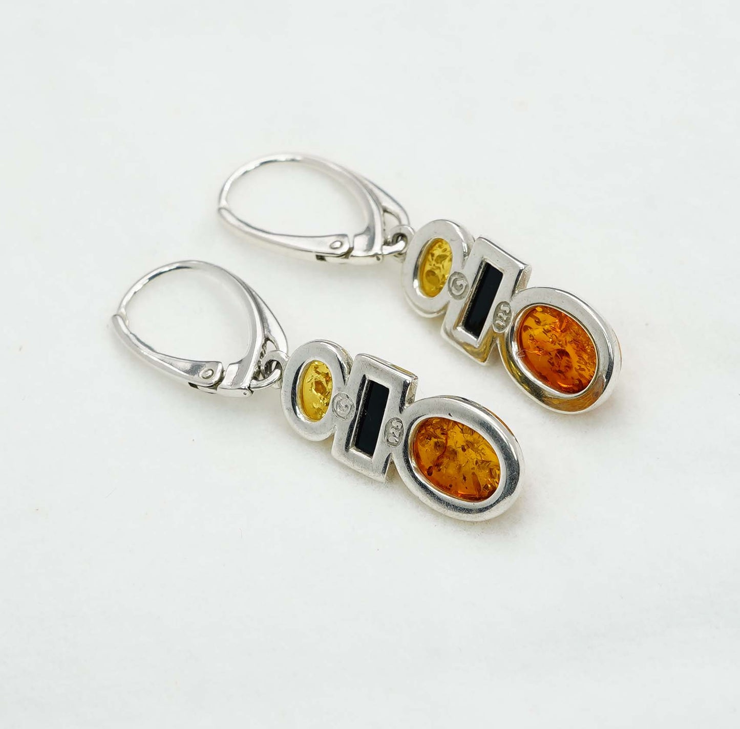 925 Solid Sterling Silver Natural Baltic Amber Hook Earring - 4 Grams