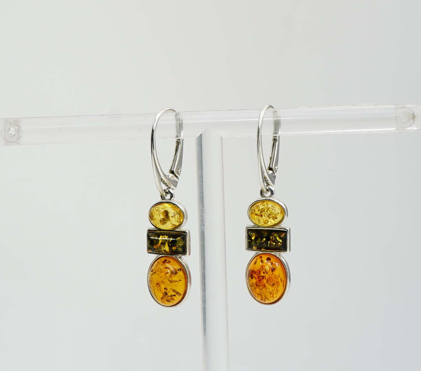 925 Solid Sterling Silver Natural Baltic Amber Hook Earring - 4 Grams