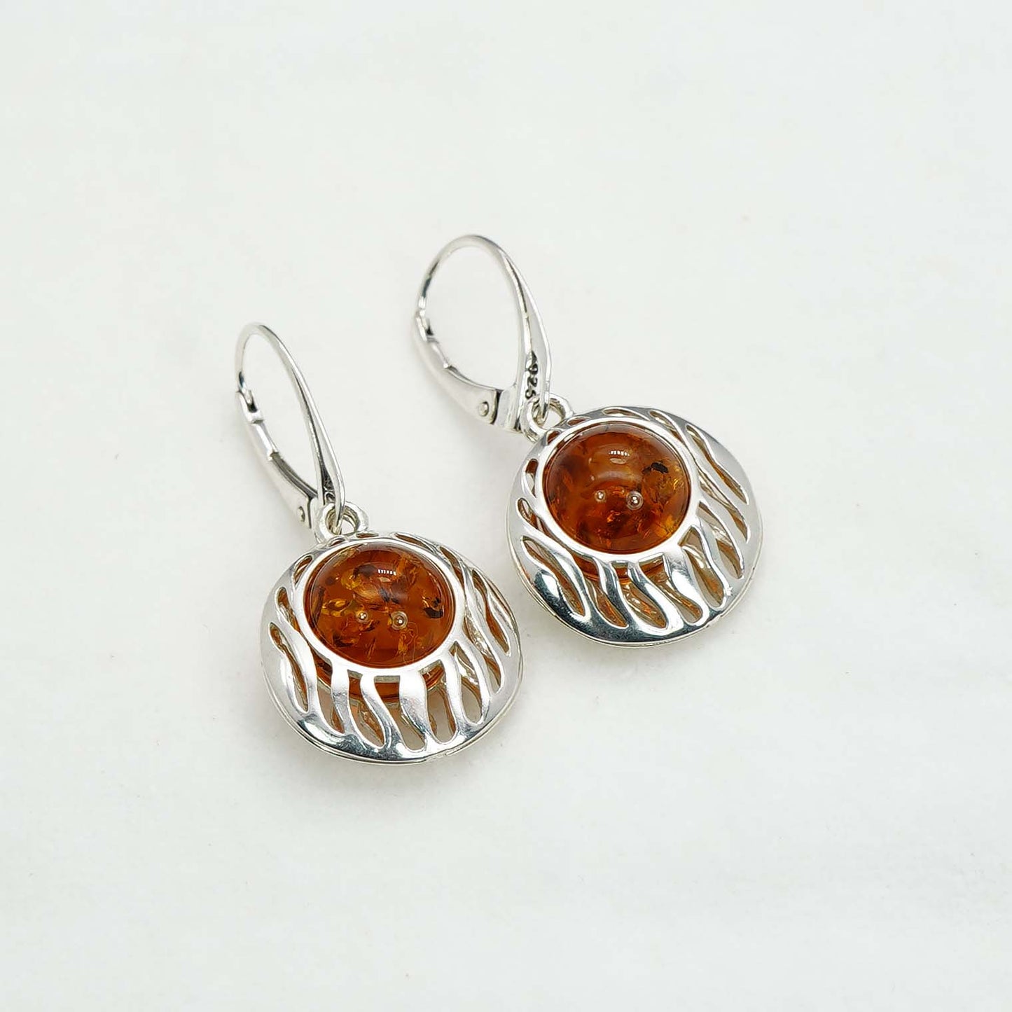 925 Solid Sterling Silver Natural Baltic Amber Hook Earring - 5 Grams