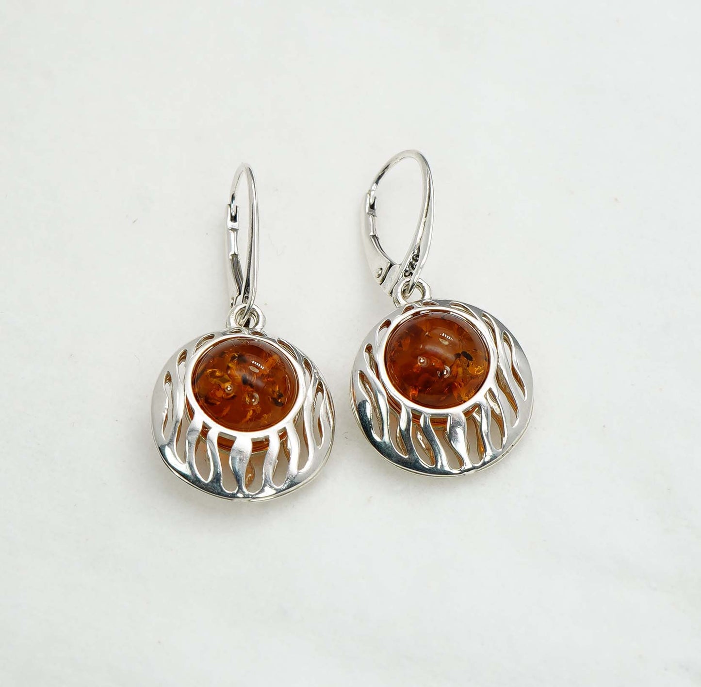 925 Solid Sterling Silver Natural Baltic Amber Hook Earring - 5 Grams