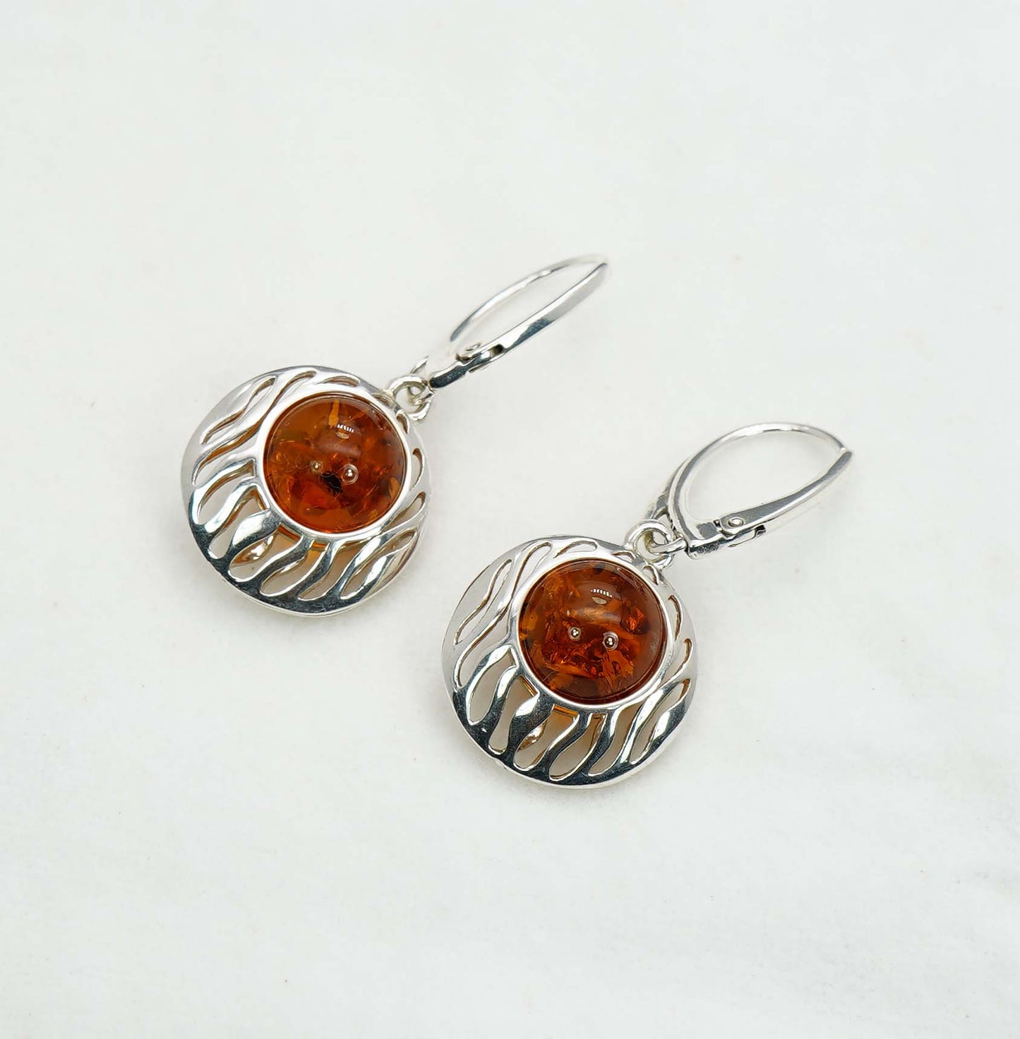 925 Solid Sterling Silver Natural Baltic Amber Hook Earring - 5 Grams