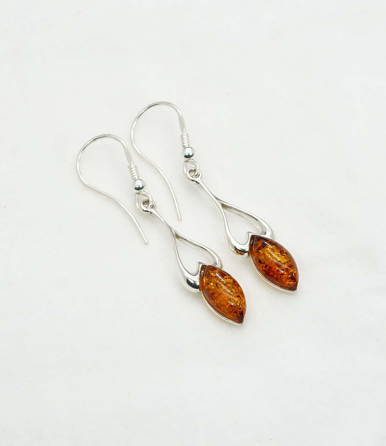 925 Solid Sterling Silver Natural Baltic Amber Hook Earring - 3 Grams