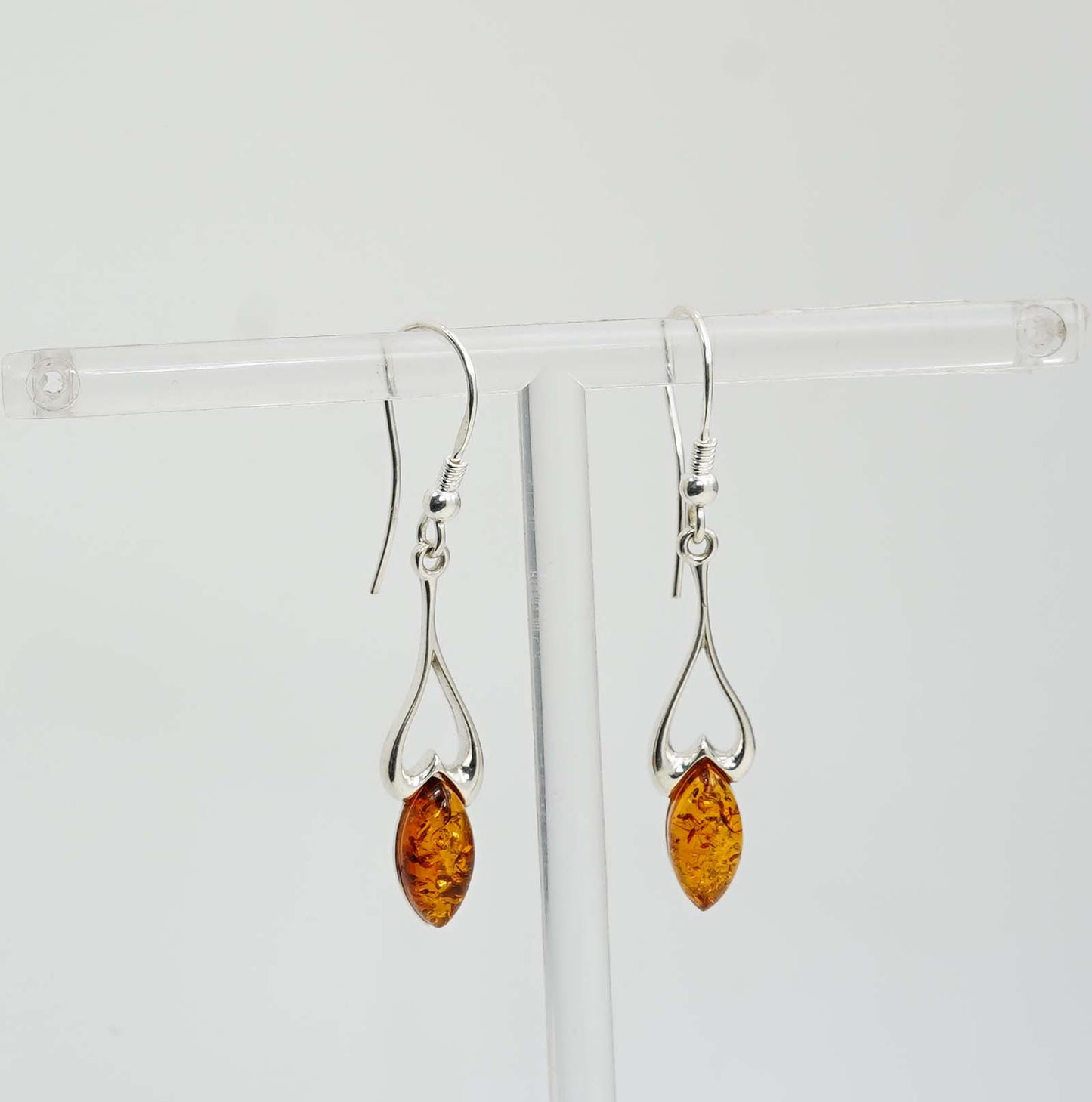 925 Solid Sterling Silver Natural Baltic Amber Hook Earring - 3 Grams
