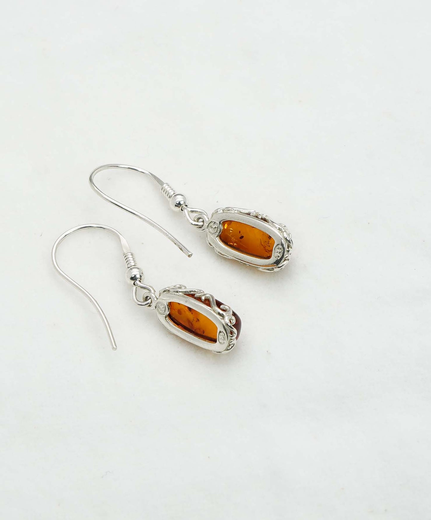 925 Solid Sterling Silver Natural Baltic Amber Hook Earring - 4 Grams
