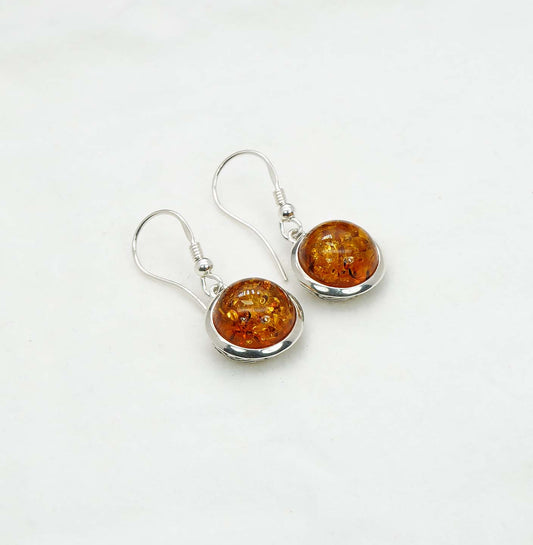 925 Solid Sterling Silver Natural Baltic Amber Hook Earring - 5 Grams