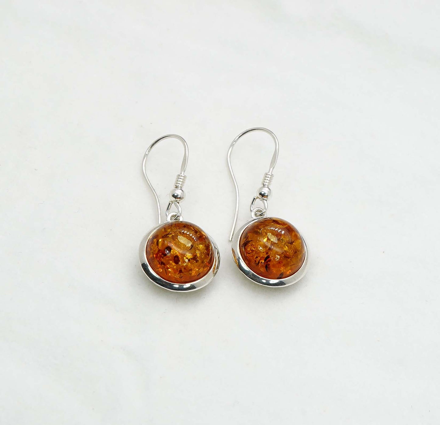 925 Solid Sterling Silver Natural Baltic Amber Hook Earring - 5 Grams