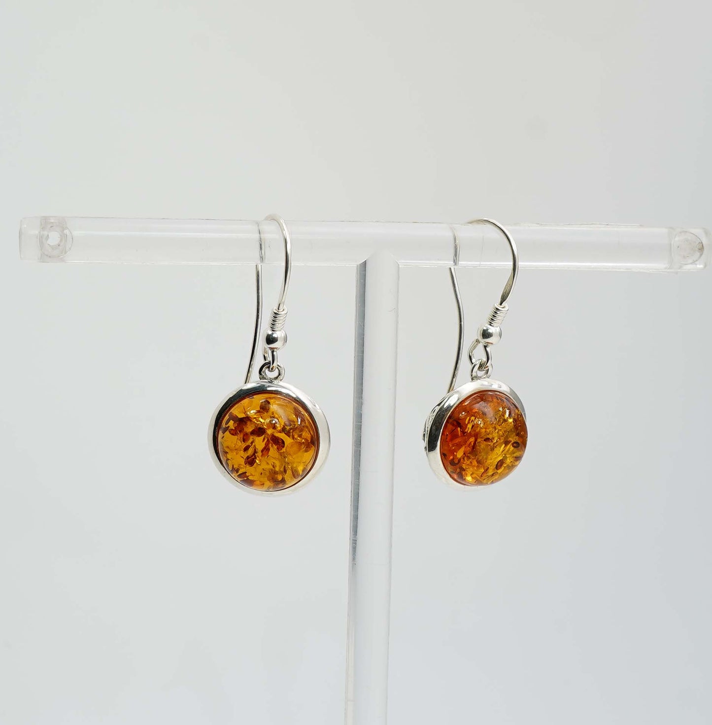 925 Solid Sterling Silver Natural Baltic Amber Hook Earring - 5 Grams