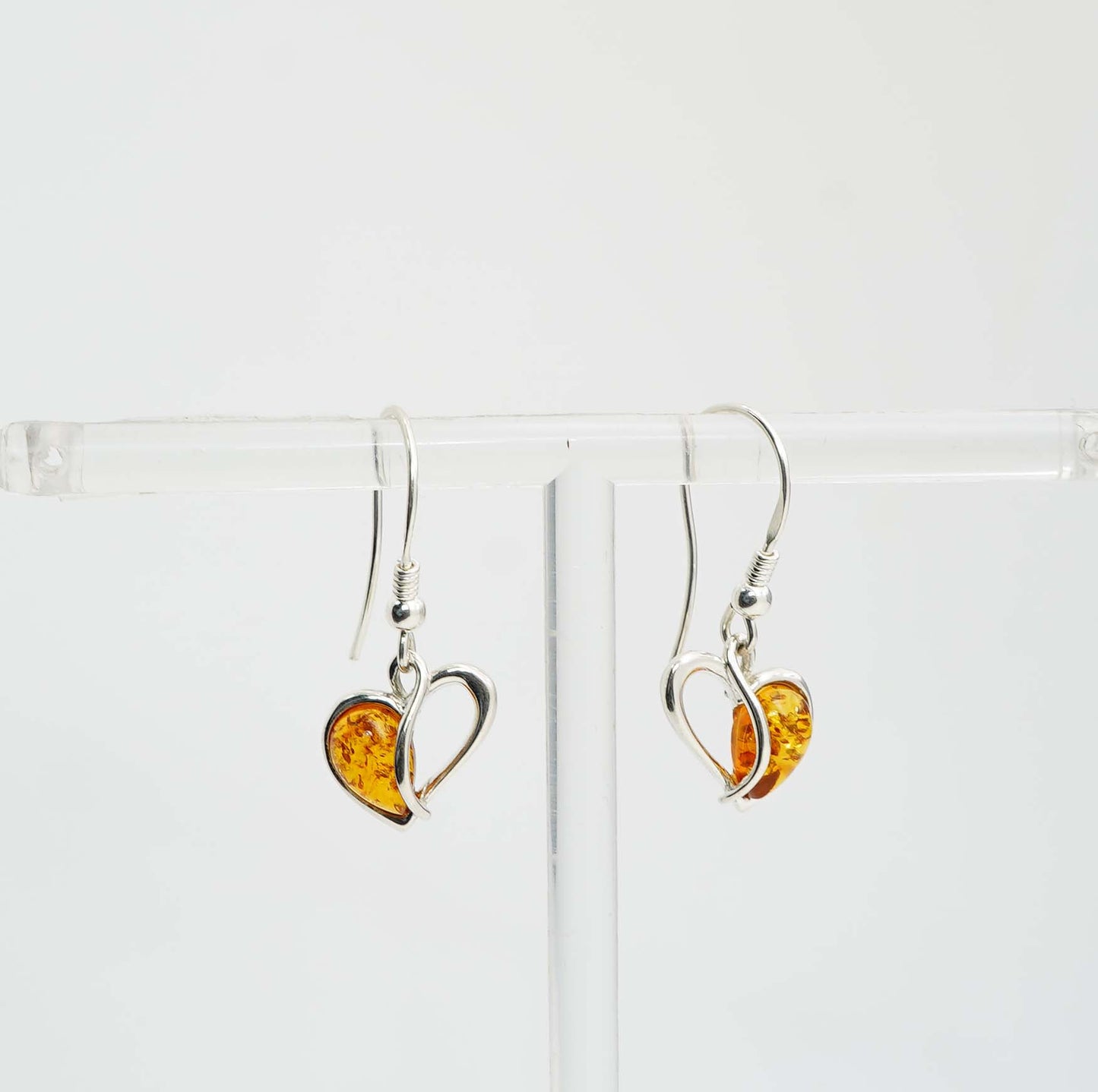 925 Solid Sterling Silver Natural Baltic Amber Hook Earring - 2.7 Grams