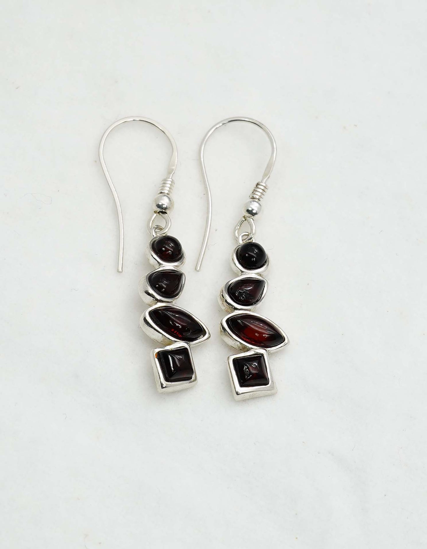 925 Solid Sterling Silver Natural Baltic Amber Hook Earring - 3.7 Grams