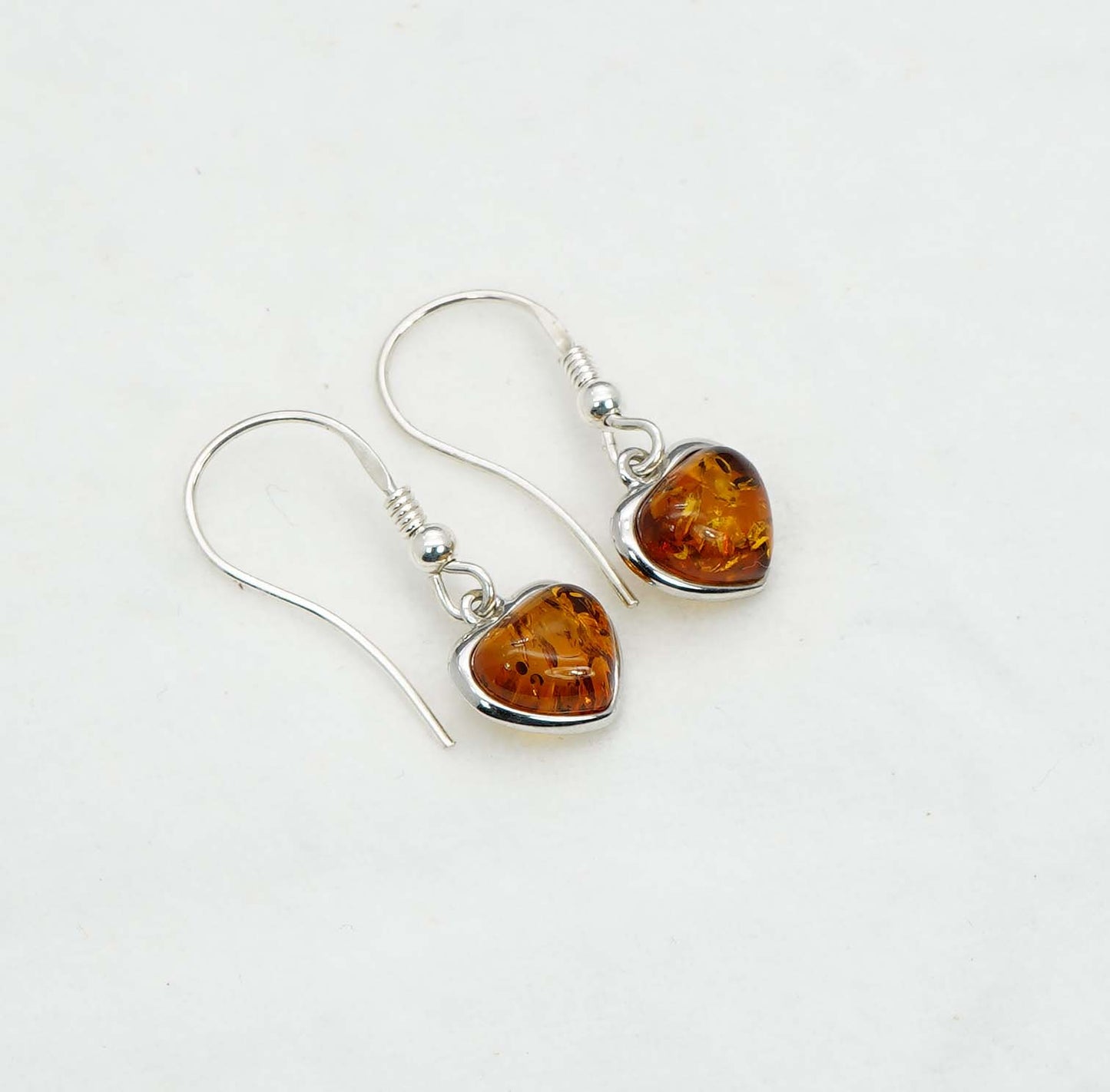 925 Solid Sterling Silver Natural Baltic Amber Hook Earring - 2.1 Grams