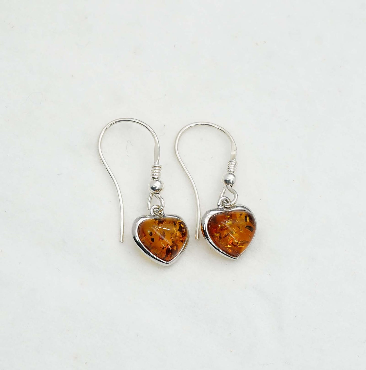 925 Solid Sterling Silver Natural Baltic Amber Hook Earring - 2.1 Grams