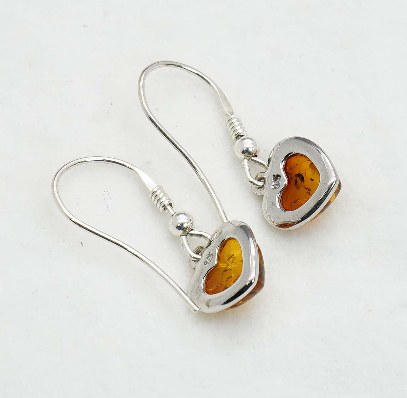 925 Solid Sterling Silver Natural Baltic Amber Hook Earring - 2.1 Grams