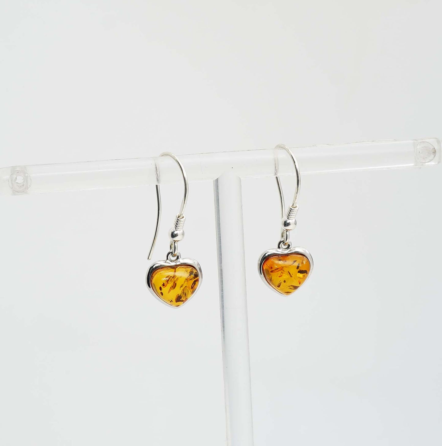 925 Solid Sterling Silver Natural Baltic Amber Hook Earring - 2.1 Grams