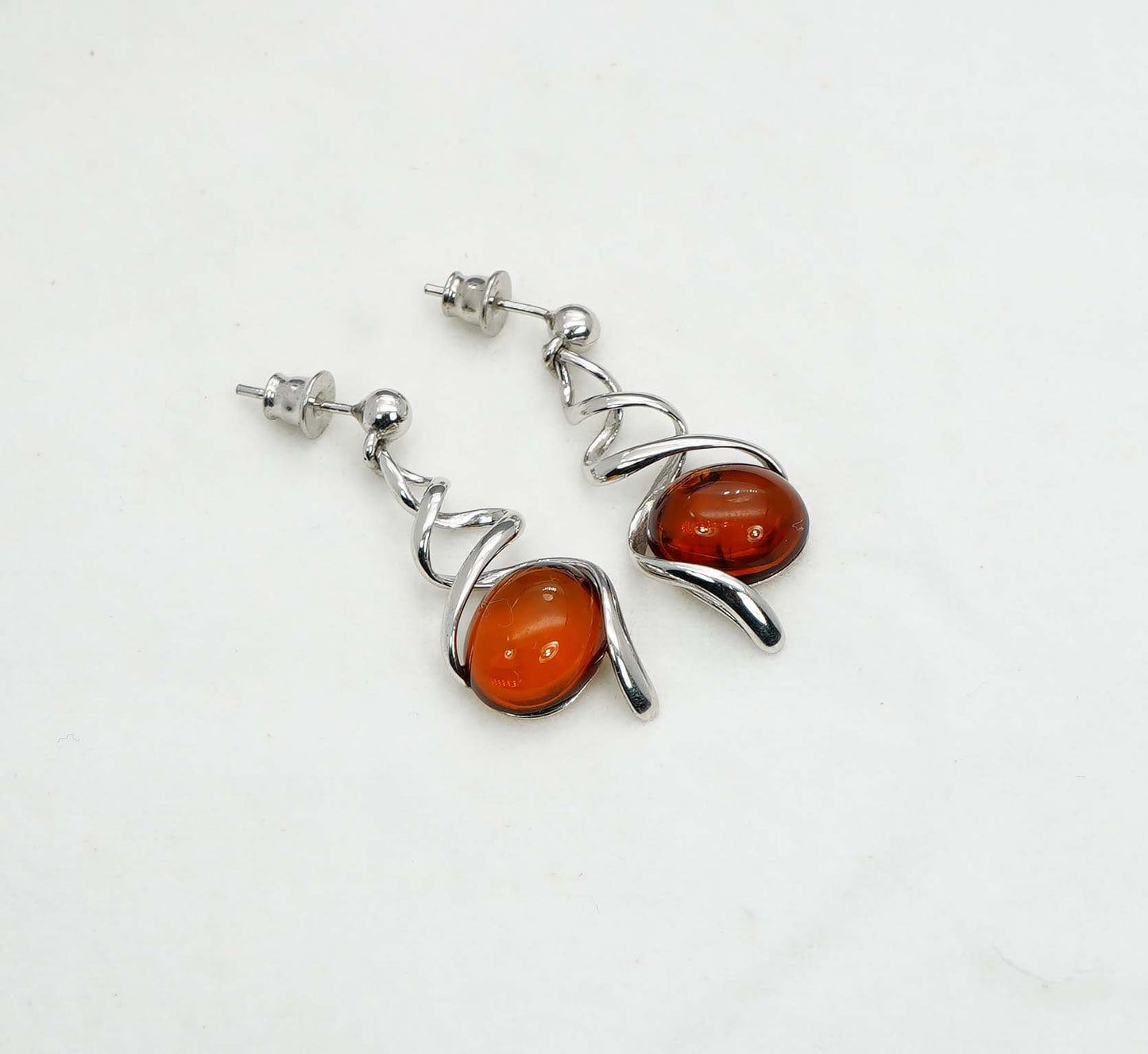 925 Solid Sterling Silver Natural Baltic Amber Hook Earring - 5 Grams