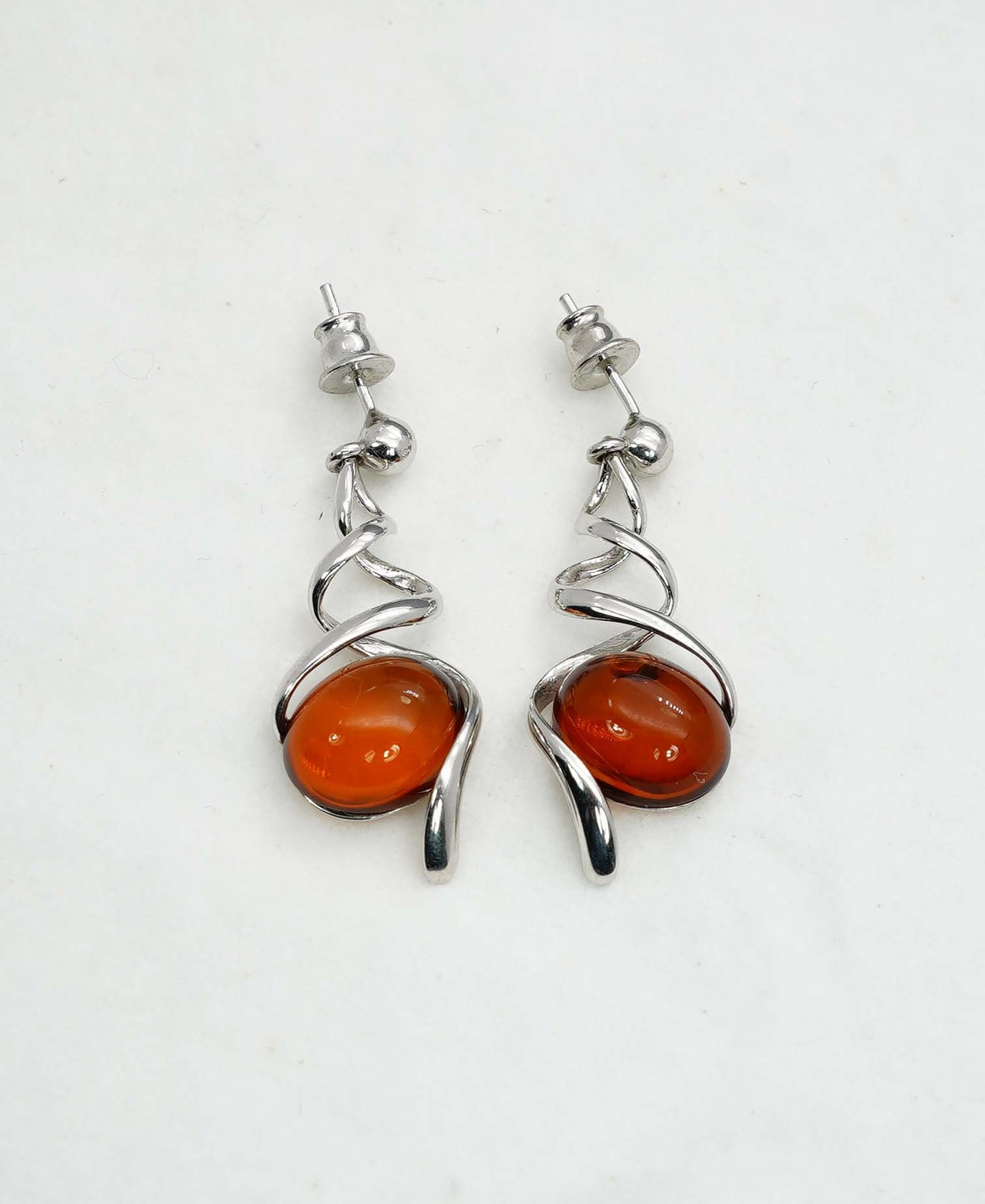 925 Solid Sterling Silver Natural Baltic Amber Hook Earring - 5 Grams
