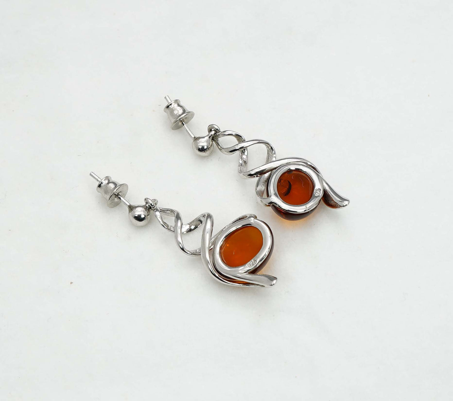 925 Solid Sterling Silver Natural Baltic Amber Hook Earring - 5 Grams