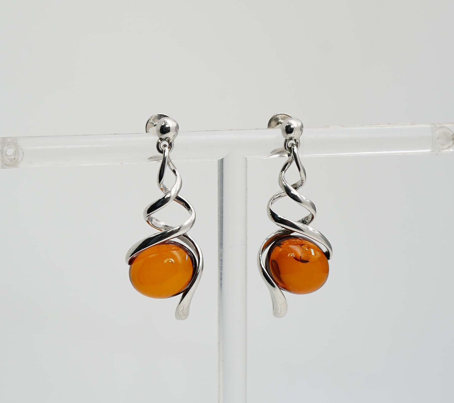 925 Solid Sterling Silver Natural Baltic Amber Hook Earring - 5 Grams