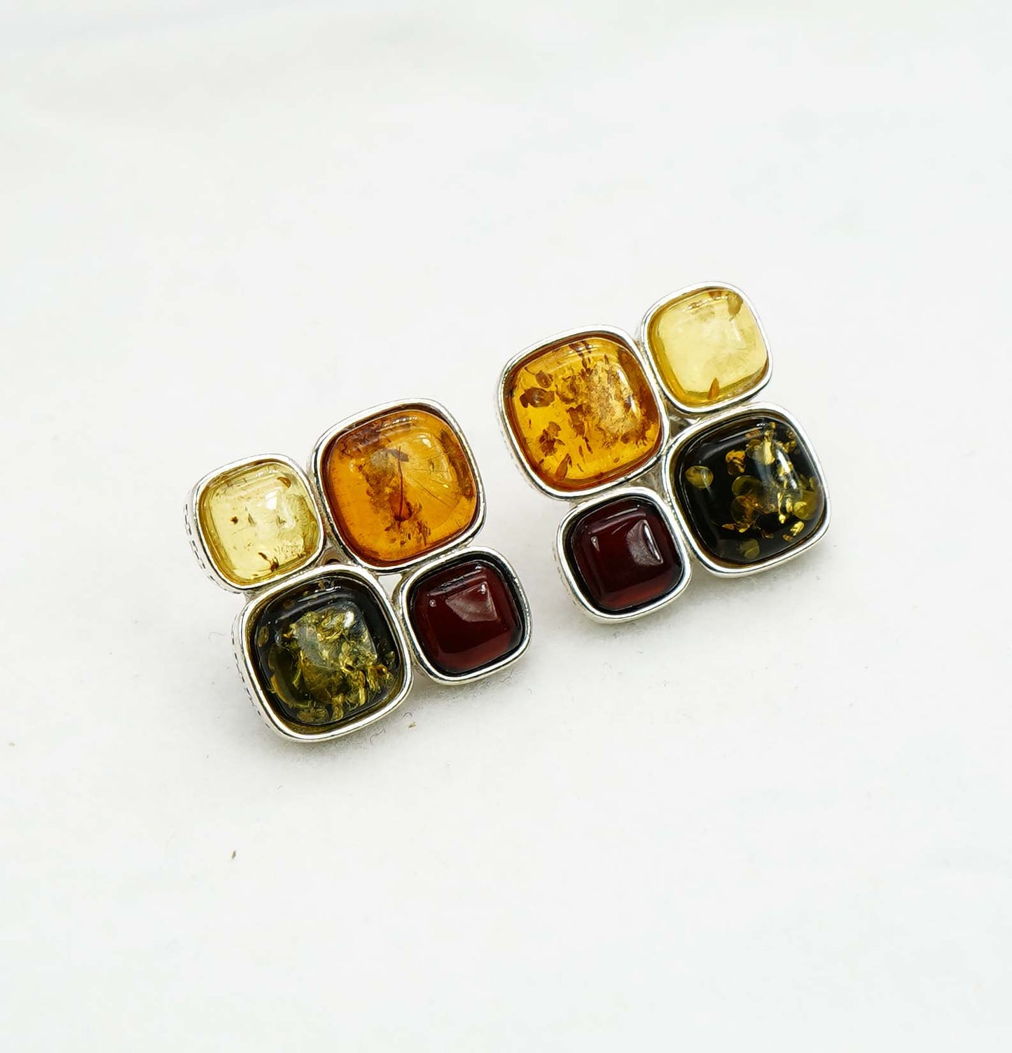 925 Solid Sterling Silver Natural Baltic Amber Hook Earring - 6.7 Grams