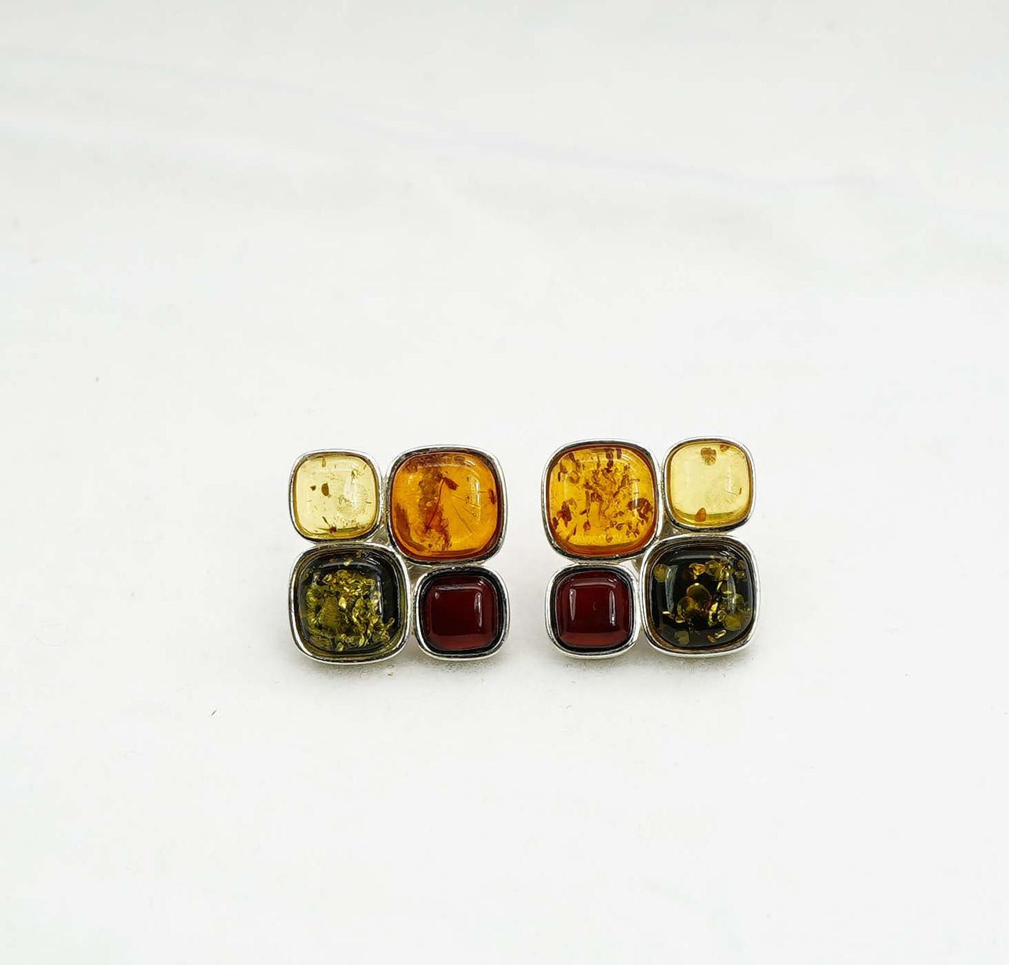 925 Solid Sterling Silver Natural Baltic Amber Hook Earring - 6.7 Grams