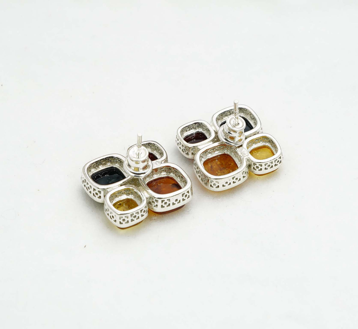 925 Solid Sterling Silver Natural Baltic Amber Hook Earring - 6.7 Grams