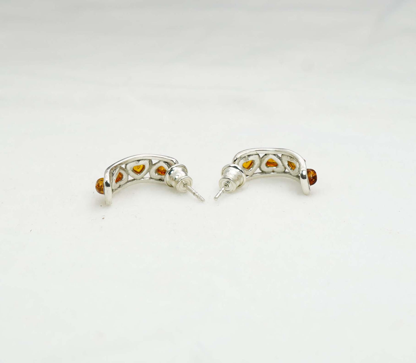 925 Solid Sterling Silver Natural Baltic Amber Hook Earring - 2.8 Grams