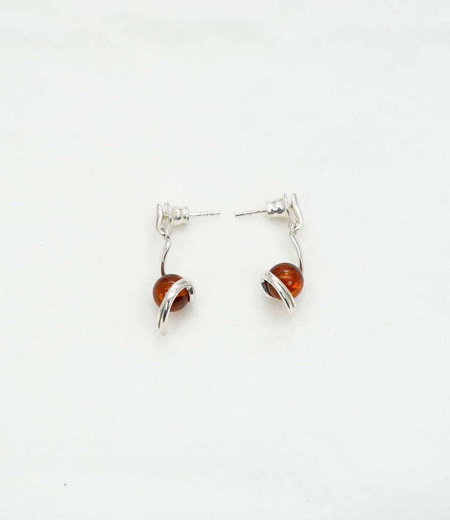 925 Solid Sterling Silver Natural Baltic Amber Hook Earring - 2.8 Grams
