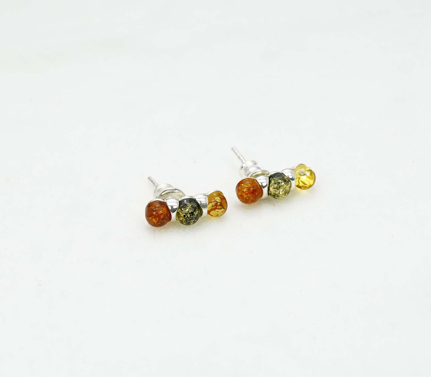 925 Solid Sterling Silver Natural Baltic Amber Hook Earring - 1.6 Grams