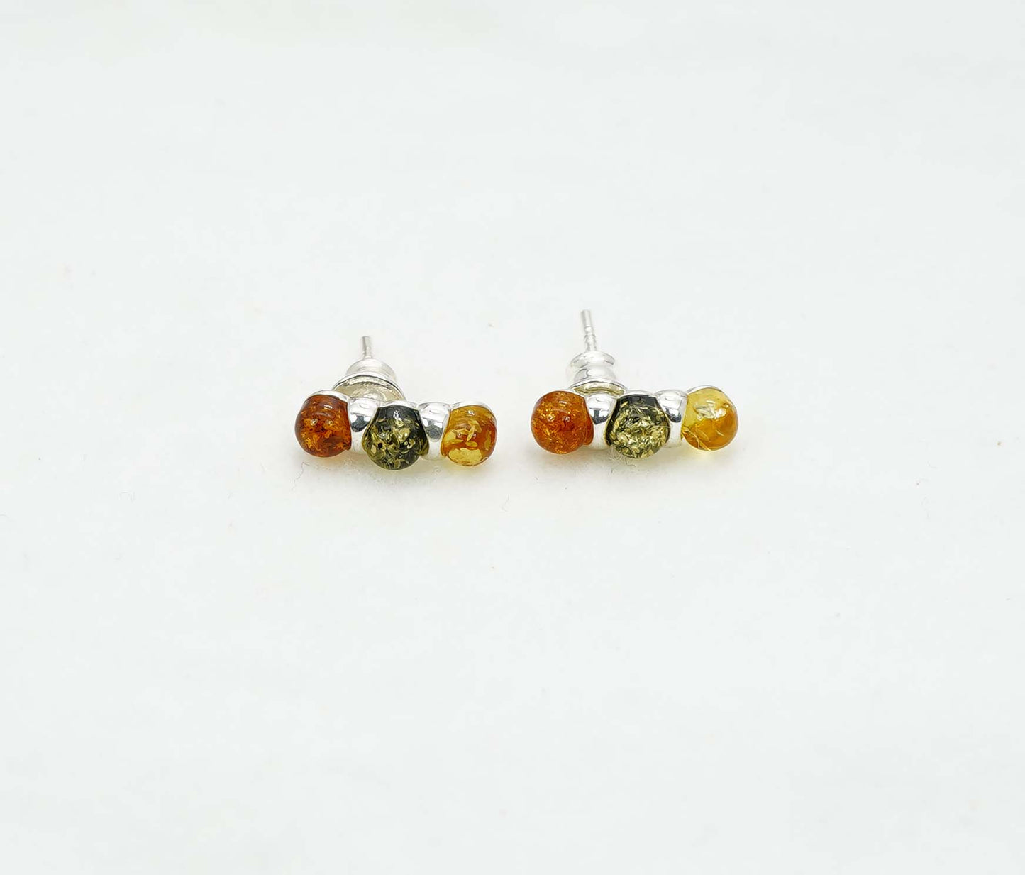 925 Solid Sterling Silver Natural Baltic Amber Hook Earring - 1.6 Grams