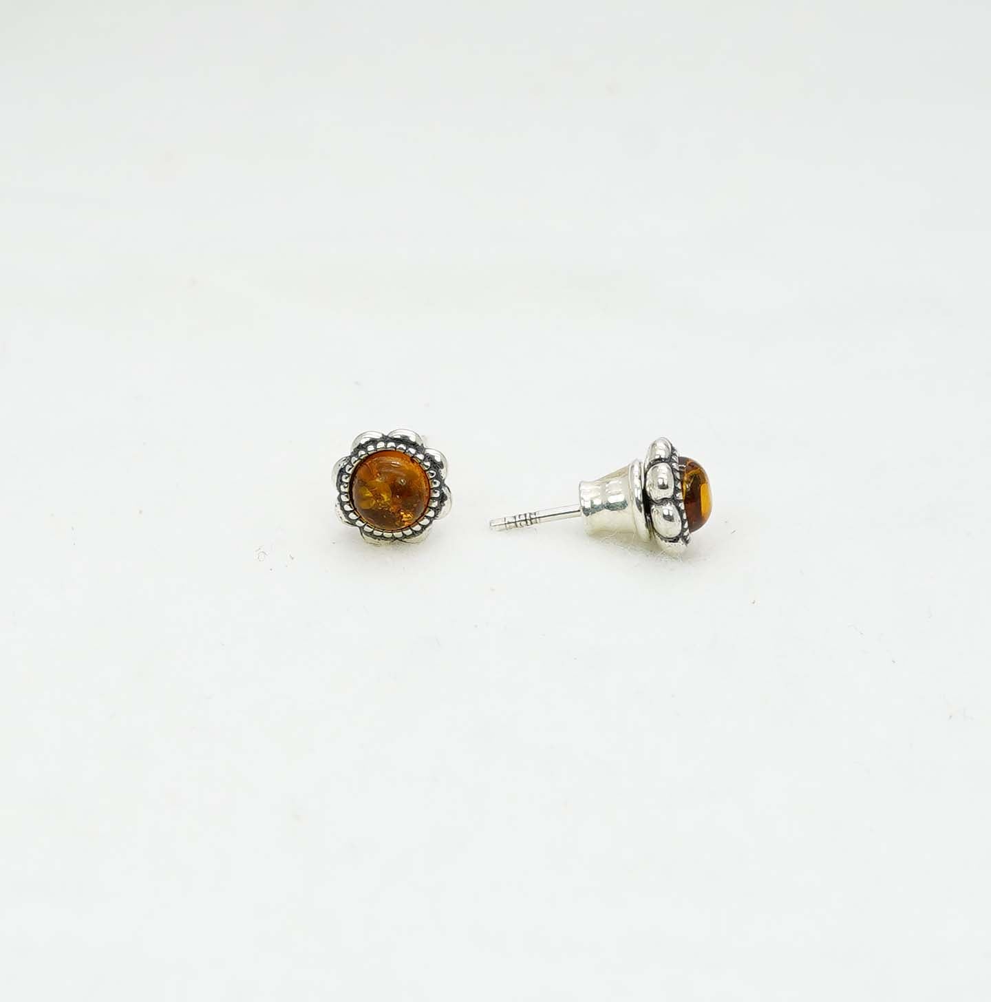 925 Solid Sterling Silver Natural Baltic Amber Hook Earring - 1.9 Grams