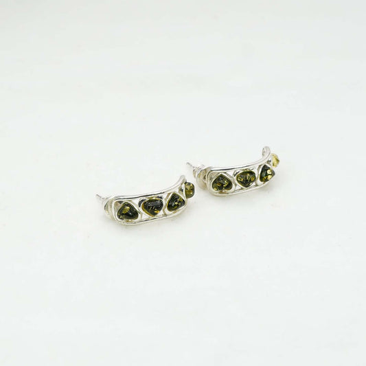 925 Solid Sterling Silver Natural Baltic Amber Hook Earring - 2.9 Grams