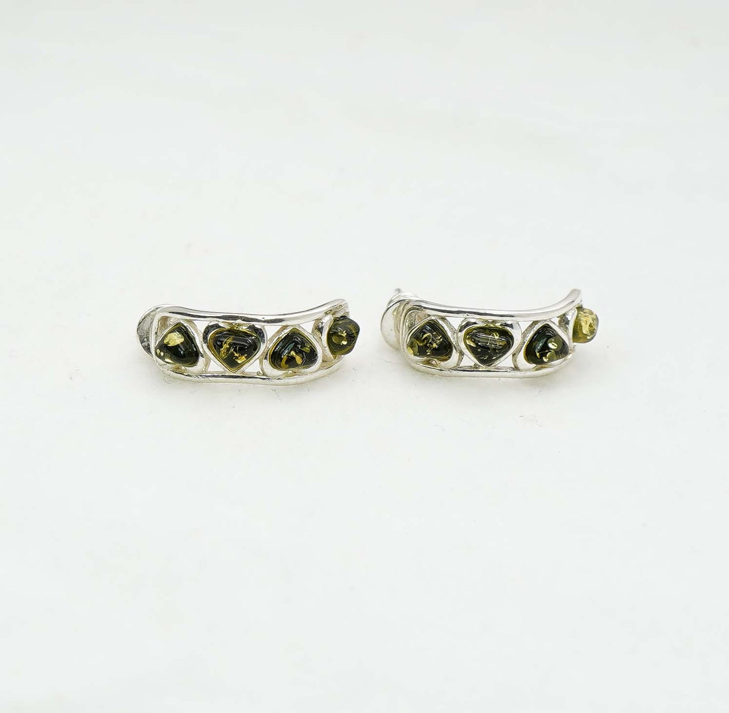 925 Solid Sterling Silver Natural Baltic Amber Hook Earring - 2.9 Grams