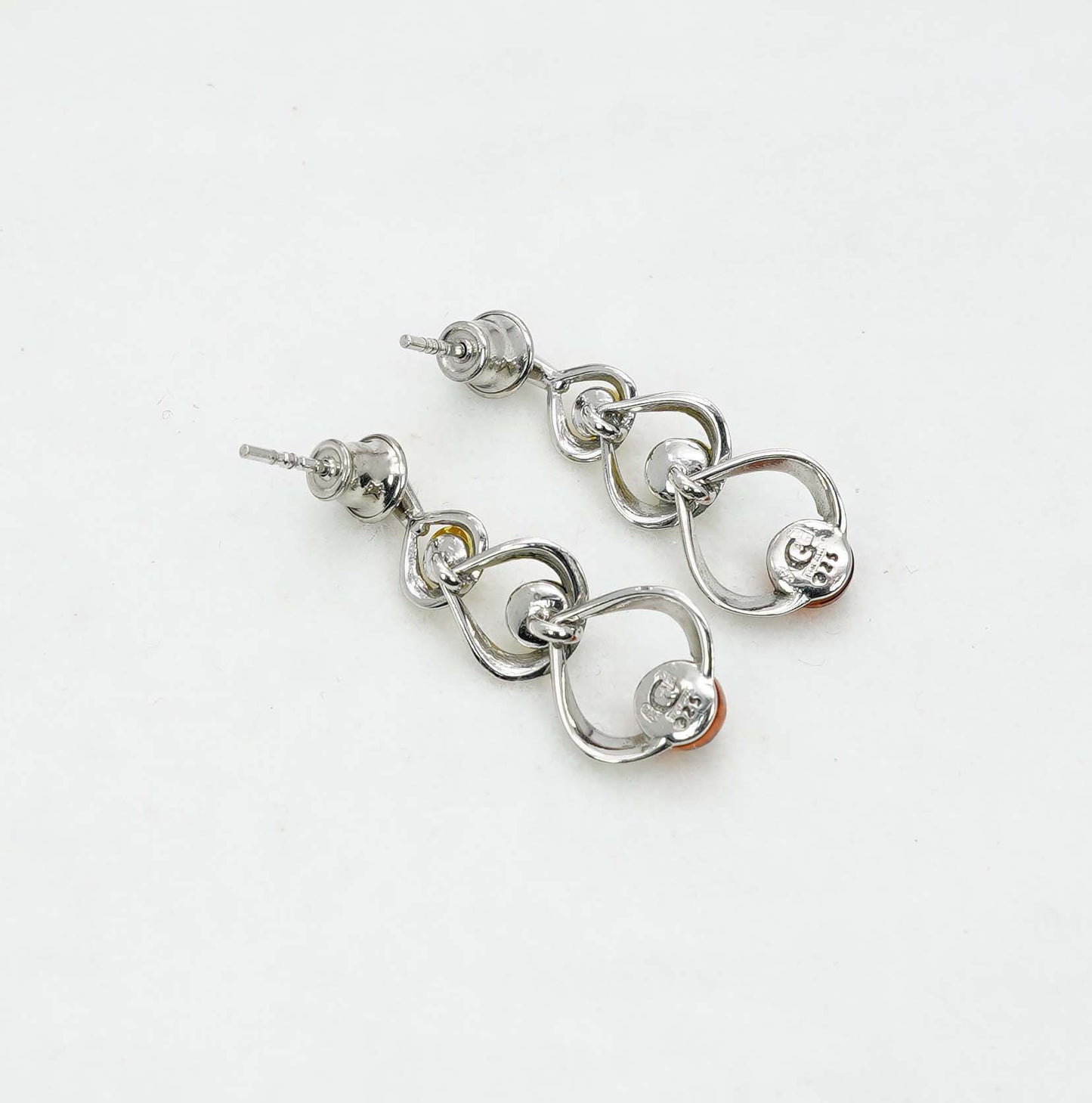 925 Solid Sterling Silver Natural Baltic Amber Hook Earring - 2.8 Grams