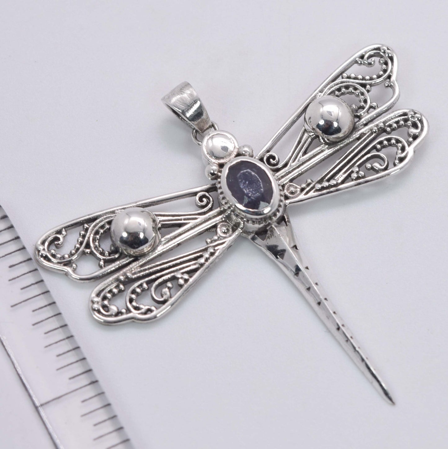 925 Solid Sterling Silver Dragonfly Pendant - 6.1 Grams