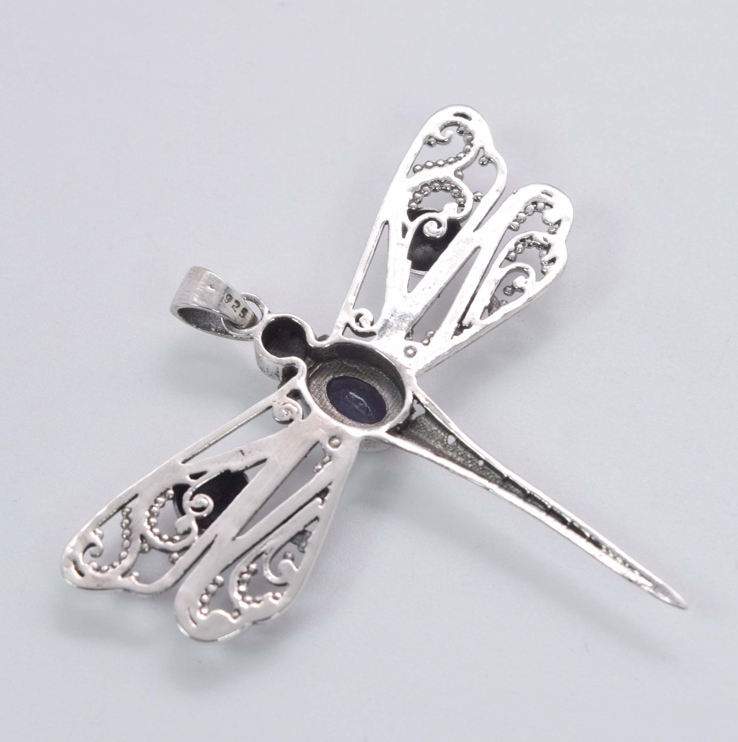 925 Solid Sterling Silver Dragonfly Pendant - 6.1 Grams