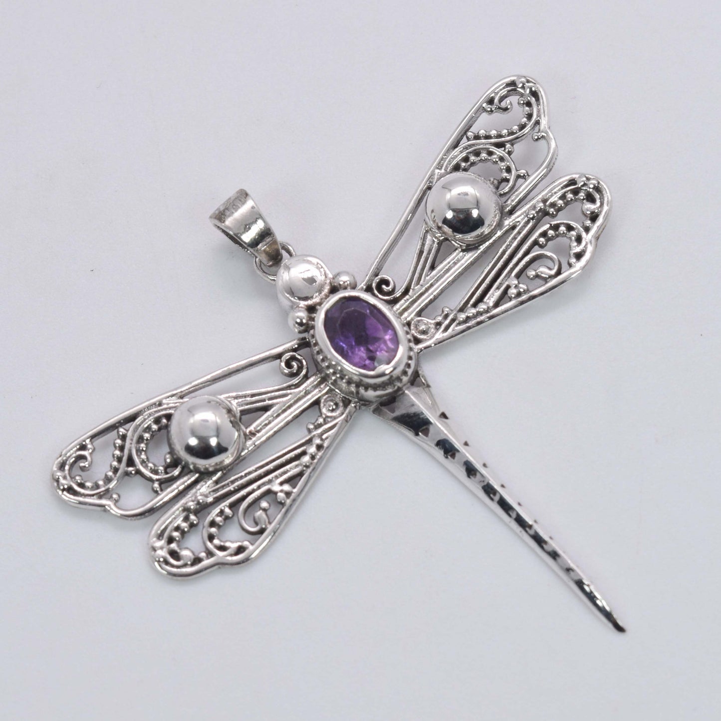 925 Solid Sterling Silver Dragonfly Pendant - 6.1 Grams