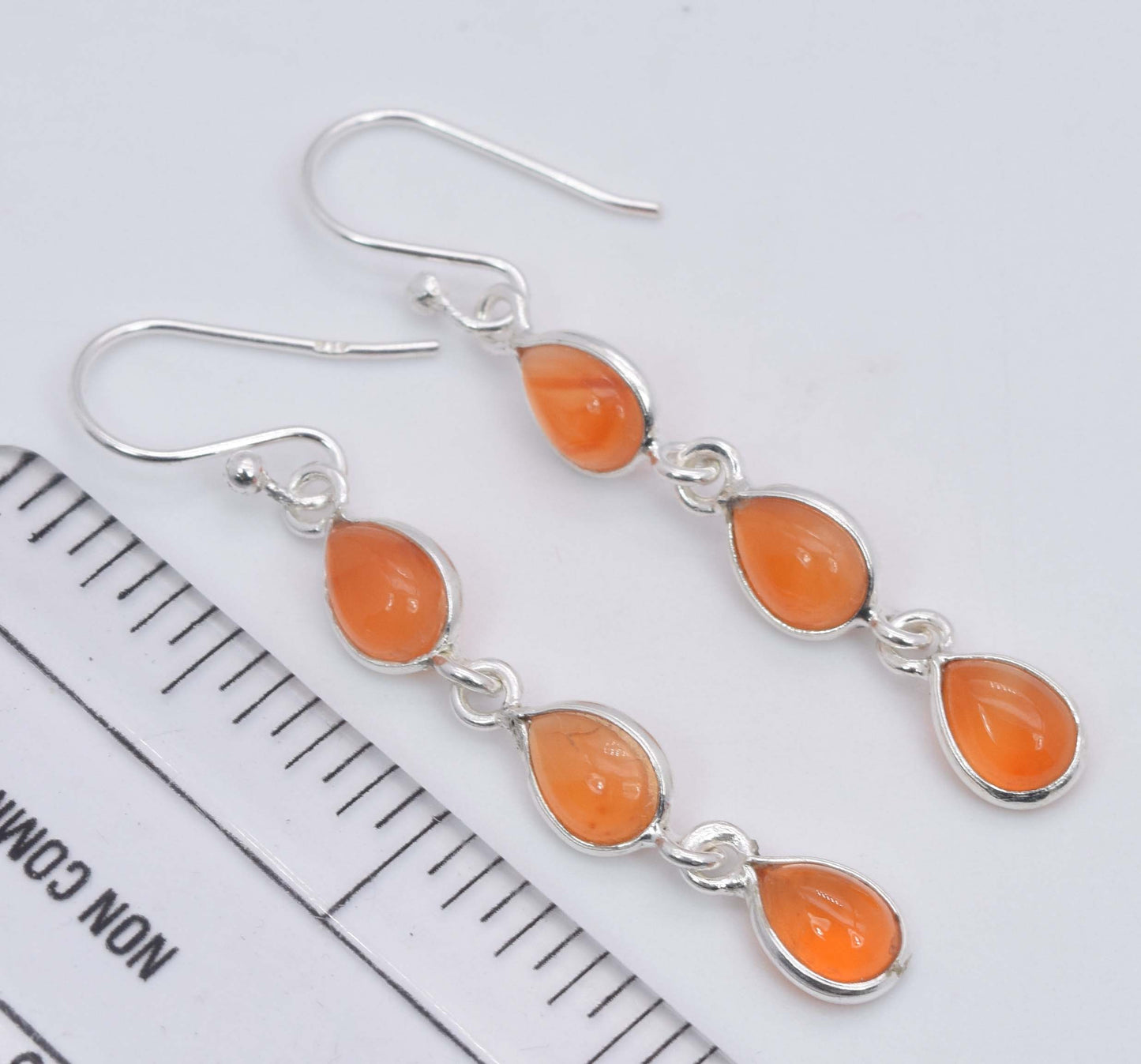 925 Sterling Silver Three Stone Earring - 3.3 Gram